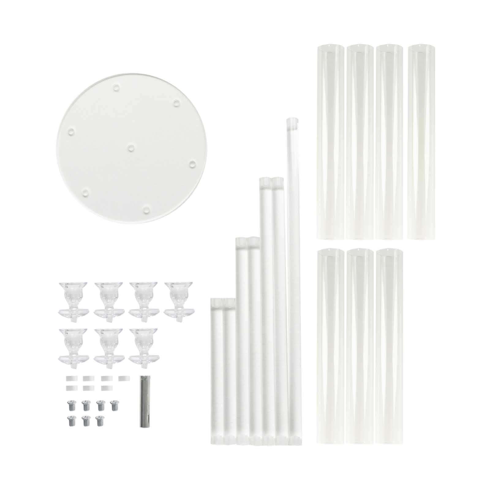 7 - Arm Round Cluster Acrylic Candelabra Clear with Circular Base - Sleek Taper Candle Holder Table Centerpiece for Pillar Candles 33" - Bell Racket Store