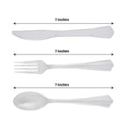 24-Pack Plastic Silverware Set with Fan Flared Tip Handle Clear - Heavy Duty Disposable Utensils 7"