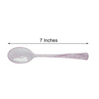 25-Pack Plastic Spoons Transparent Blush Glitter Classic Heavy Duty - Decorative Disposable Tableware 7"