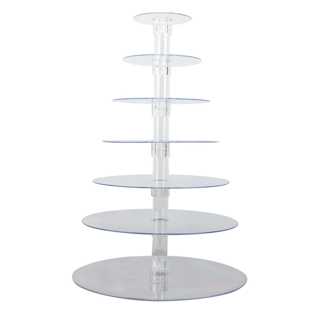 7 - Tier Acrylic Round Cupcake Stand Clear & Catering Displays 26" - Bell Racket Store