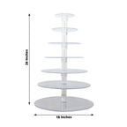 7 - Tier Acrylic Round Cupcake Stand Clear & Catering Displays 26" - Bell Racket Store