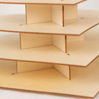 7 - Tier Wooden Chocolate Display Stand Heart Shape Natural with "Love" Topper - DIY Dessert Table Tower Rack 16" - Bell Racket Store