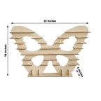 7 - Tier Wooden Dessert Display Stand Butterfly Shaped Design Natural - Double Sided Cupcake Holder Shelf Rack 25" - Bell Racket Store