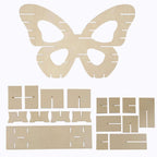 7 - Tier Wooden Dessert Display Stand Butterfly Shaped Design Natural - Double Sided Cupcake Holder Shelf Rack 25" - Bell Racket Store