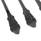 72 Pcs Plastic Silverware Set in Baroque Style Black - Heavy Duty Disposable Knife, Fork, and Spoon Set - Bell Racket Store