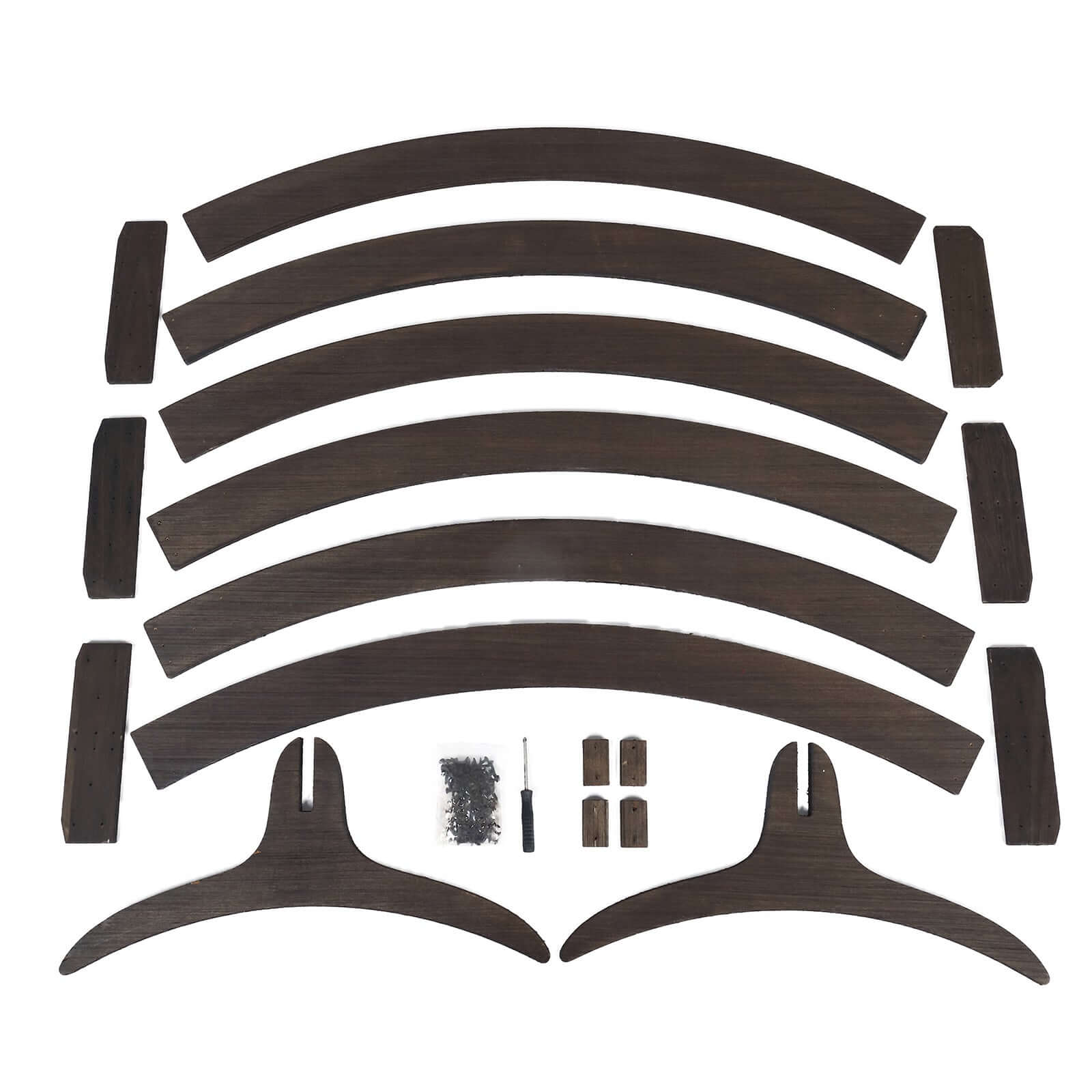 7.4ft Natural Brown Wood Round Event Party Arbor Backdrop Stand, Rustic DIY Wedding Arch - Bell Racket Store