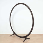 7.4ft Natural Brown Wood Round Event Party Arbor Backdrop Stand, Rustic DIY Wedding Arch - Bell Racket Store