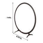 7.4ft Natural Brown Wood Round Event Party Arbor Backdrop Stand, Rustic DIY Wedding Arch - Bell Racket Store