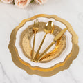 75 Pcs Paper Charger Plates with Gold Embossed Scalloped Rim White - Heavy Duty Disposable Dinner and Salad Plates 8",10",13" - Bell Racket Store