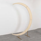 7.5ft Beige Spandex Crescent Moon Wedding Arch Cover, Custom Fitted Chiara Backdrop Stand Cover - Bell Racket Store