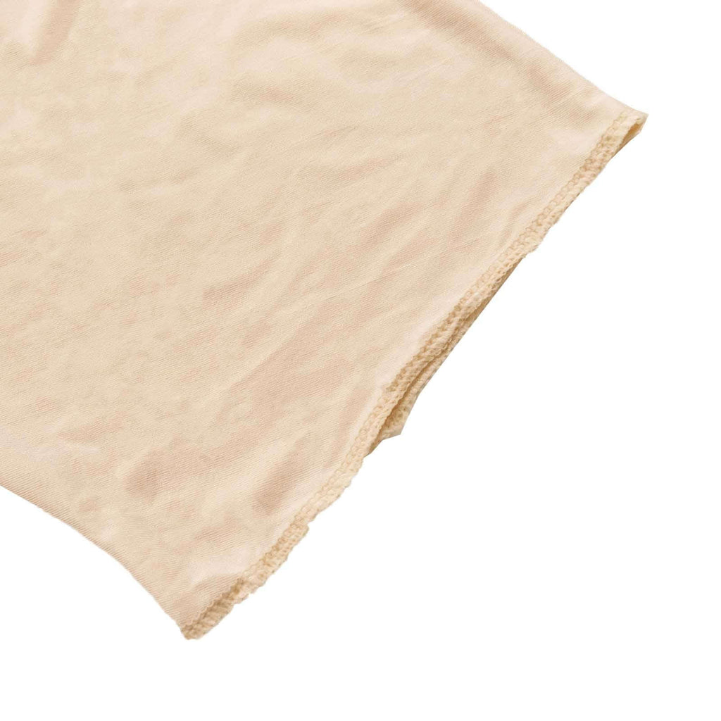 7.5ft Beige Spandex Crescent Moon Wedding Arch Cover, Custom Fitted Chiara Backdrop Stand Cover - Bell Racket Store