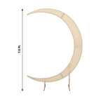 7.5ft Beige Spandex Crescent Moon Wedding Arch Cover, Custom Fitted Chiara Backdrop Stand Cover - Bell Racket Store