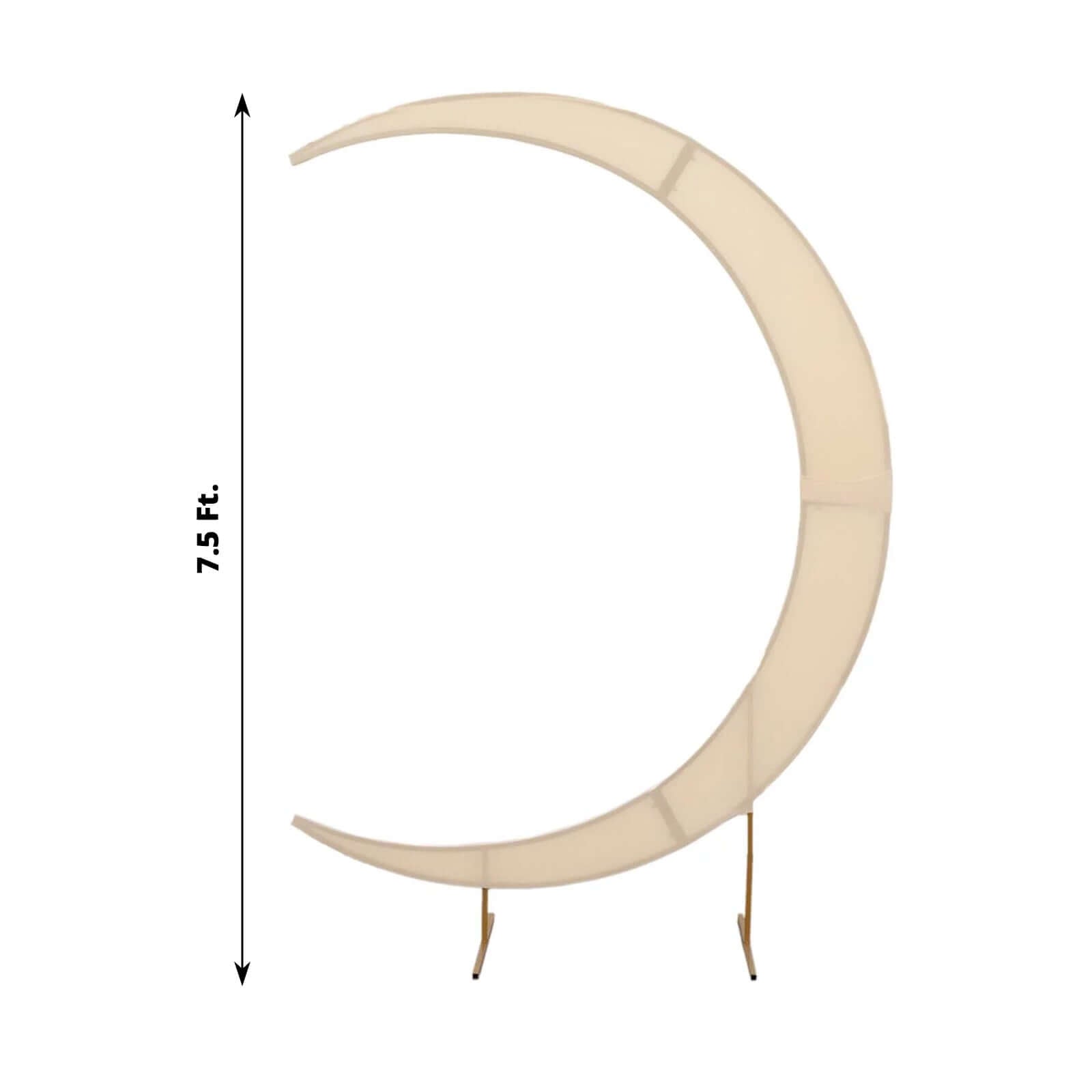 7.5ft Beige Spandex Crescent Moon Wedding Arch Cover, Custom Fitted Chiara Backdrop Stand Cover - Bell Racket Store