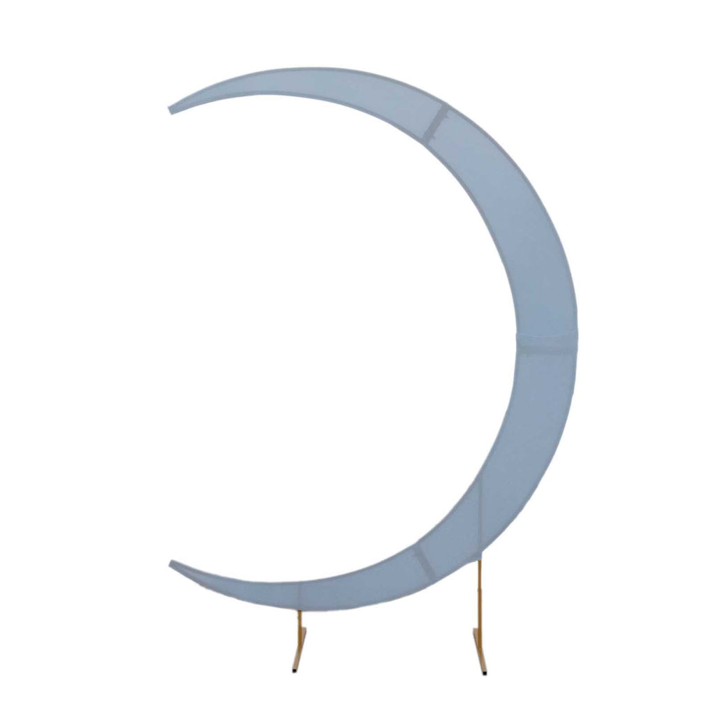 7.5ft Dusty Blue Spandex Crescent Moon Wedding Arch Cover, Custom Fitted Chiara Backdrop Stand Cover - Bell Racket Store