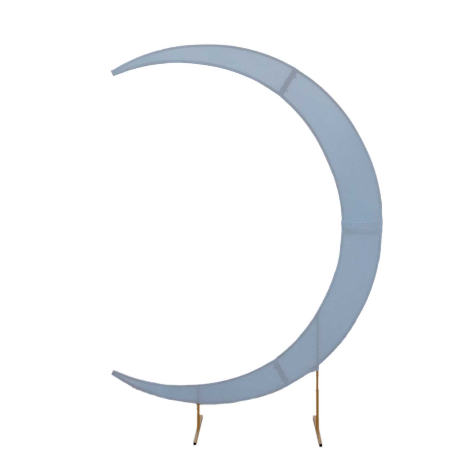7.5ft Dusty Blue Spandex Crescent Moon Wedding Arch Cover, Custom Fitted Chiara Backdrop Stand Cover - Bell Racket Store