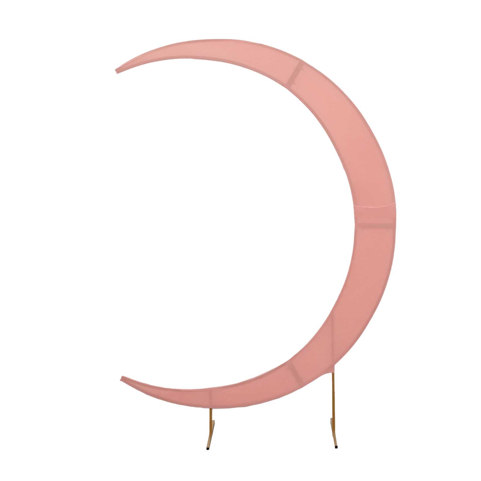 7.5ft Dusty Rose Spandex Crescent Moon Wedding Arch Cover, Custom Fitted Chiara Backdrop Stand Cover - Bell Racket Store