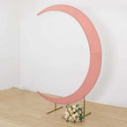 7.5ft Dusty Rose Spandex Crescent Moon Wedding Arch Cover, Custom Fitted Chiara Backdrop Stand Cover - Bell Racket Store