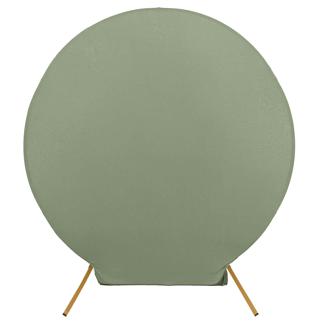 7.5ft Dusty Sage Green Round Spandex Fit Party Backdrop Stand Cover - Bell Racket Store
