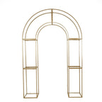 7.5ft Gold 3D Metal Wedding Arch Backdrop Stand with Round Top, Heavy - Duty Floral Balloon Frame for Elegant Parties - Bell Racket Store