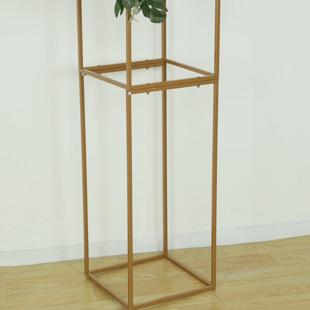 7.5ft Gold 3D Metal Wedding Arch Backdrop Stand with Round Top, Heavy - Duty Floral Balloon Frame for Elegant Parties - Bell Racket Store