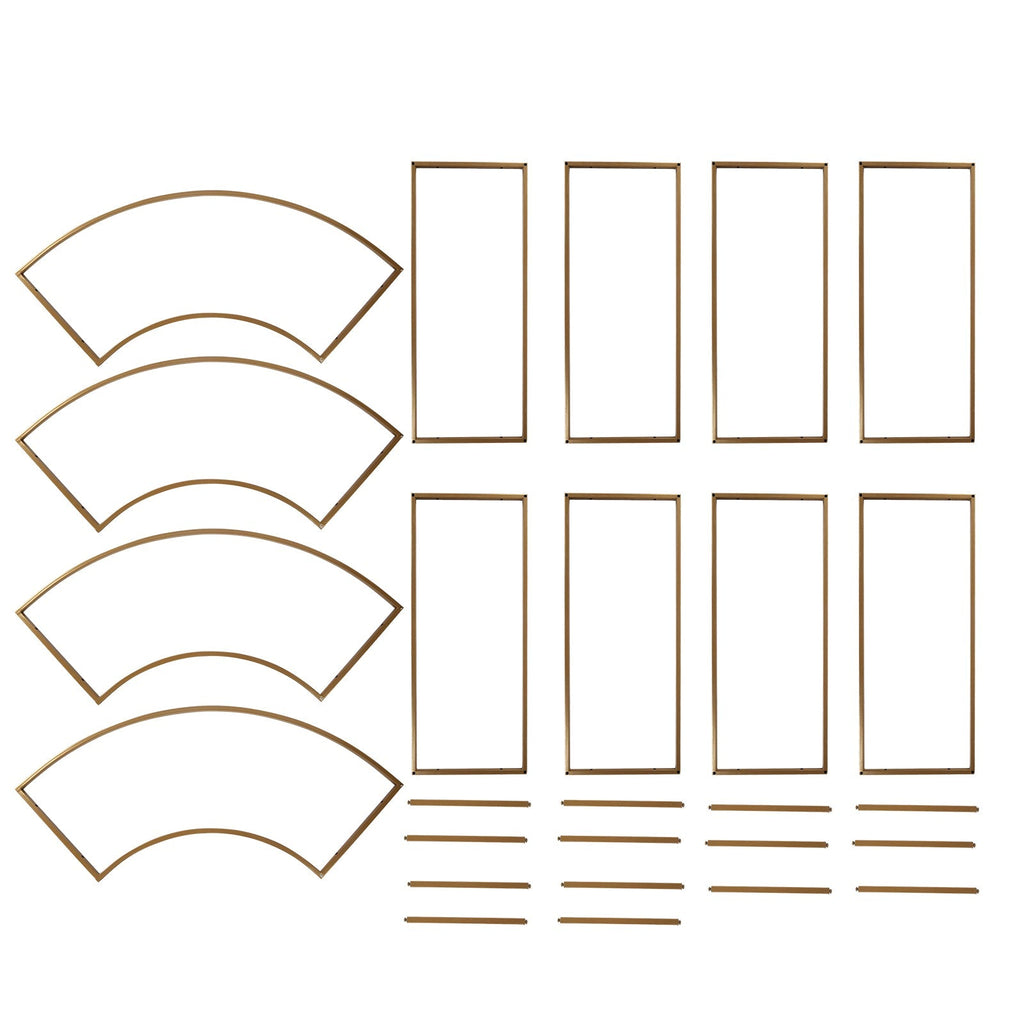 7.5ft Gold 3D Metal Wedding Arch Backdrop Stand with Round Top, Heavy - Duty Floral Balloon Frame for Elegant Parties - Bell Racket Store