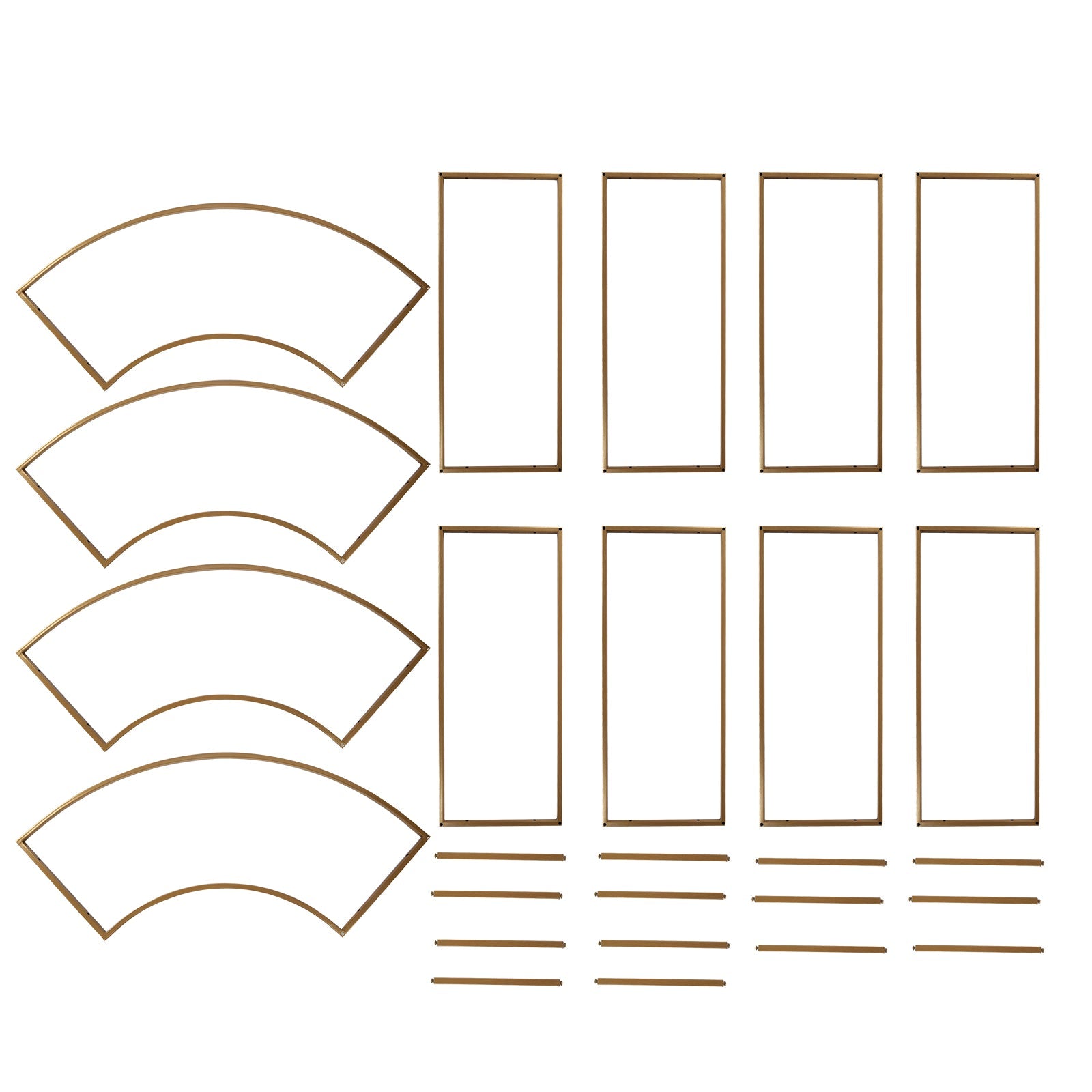 7.5ft Gold 3D Metal Wedding Arch Backdrop Stand with Round Top, Heavy - Duty Floral Balloon Frame for Elegant Parties - Bell Racket Store