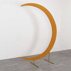 7.5ft Gold Spandex Crescent Moon Wedding Arch Cover, Custom Fitted Chiara Backdrop Stand Cover - Bell Racket Store