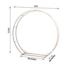 7.5ft Heavy Duty Gold Metal Round Wedding Arbor Floral Balloon Frame, Double Hoop Wedding Arch Photo Backdrop Stand - Bell Racket Store