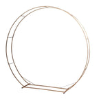 7.5ft Heavy Duty Gold Metal Round Wedding Arbor Floral Balloon Frame, Double Hoop Wedding Arch Photo Backdrop Stand - Bell Racket Store