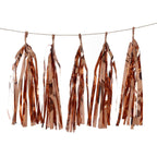 7.5ft Long Rose Gold Hanging Foil Tassel Garland, Metallic Tinsel Fringe Banner Party Streamer Backdrop Decorations