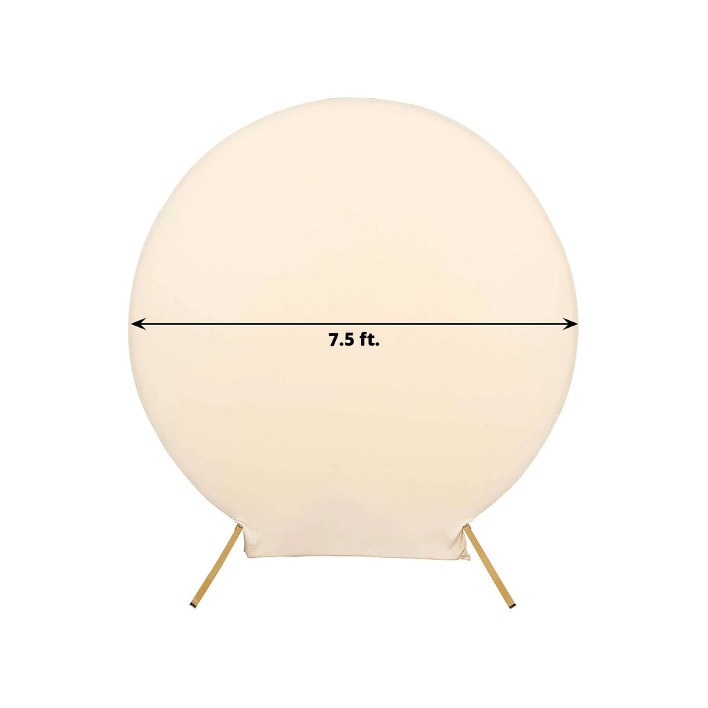 7.5ft Matte Beige Round Spandex Fit Party Backdrop Stand Cover - Bell Racket Store