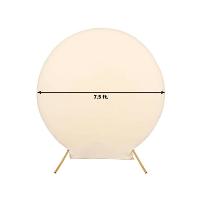 7.5ft Matte Beige Round Spandex Fit Party Backdrop Stand Cover - Bell Racket Store