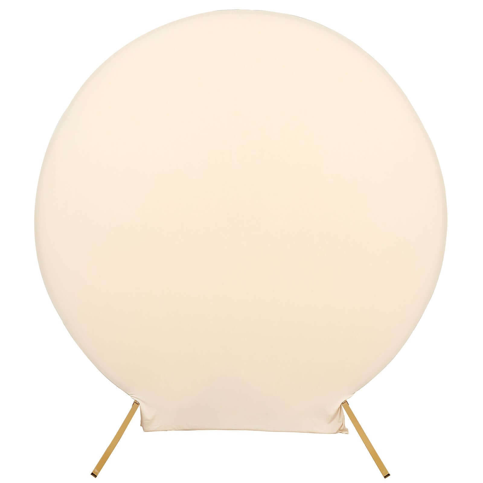 7.5ft Matte Beige Round Spandex Fit Party Backdrop Stand Cover - Bell Racket Store