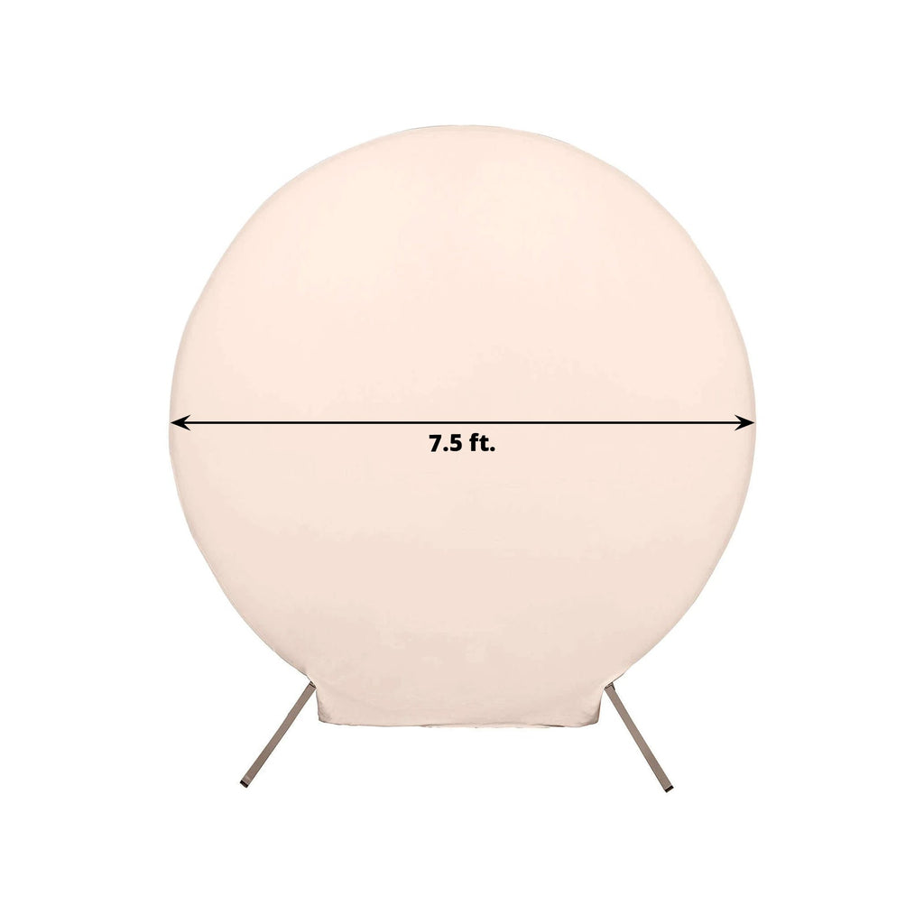 7.5ft Matte Blush Round Spandex Fit Party Backdrop Stand Cover - Bell Racket Store