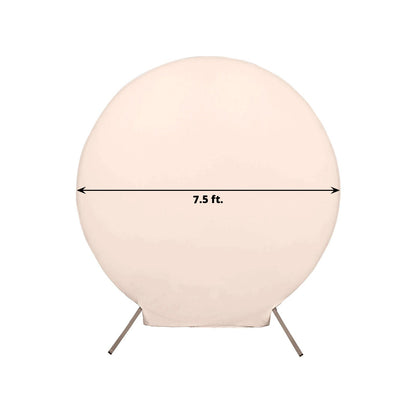 7.5ft Matte Blush Round Spandex Fit Party Backdrop Stand Cover - Bell Racket Store