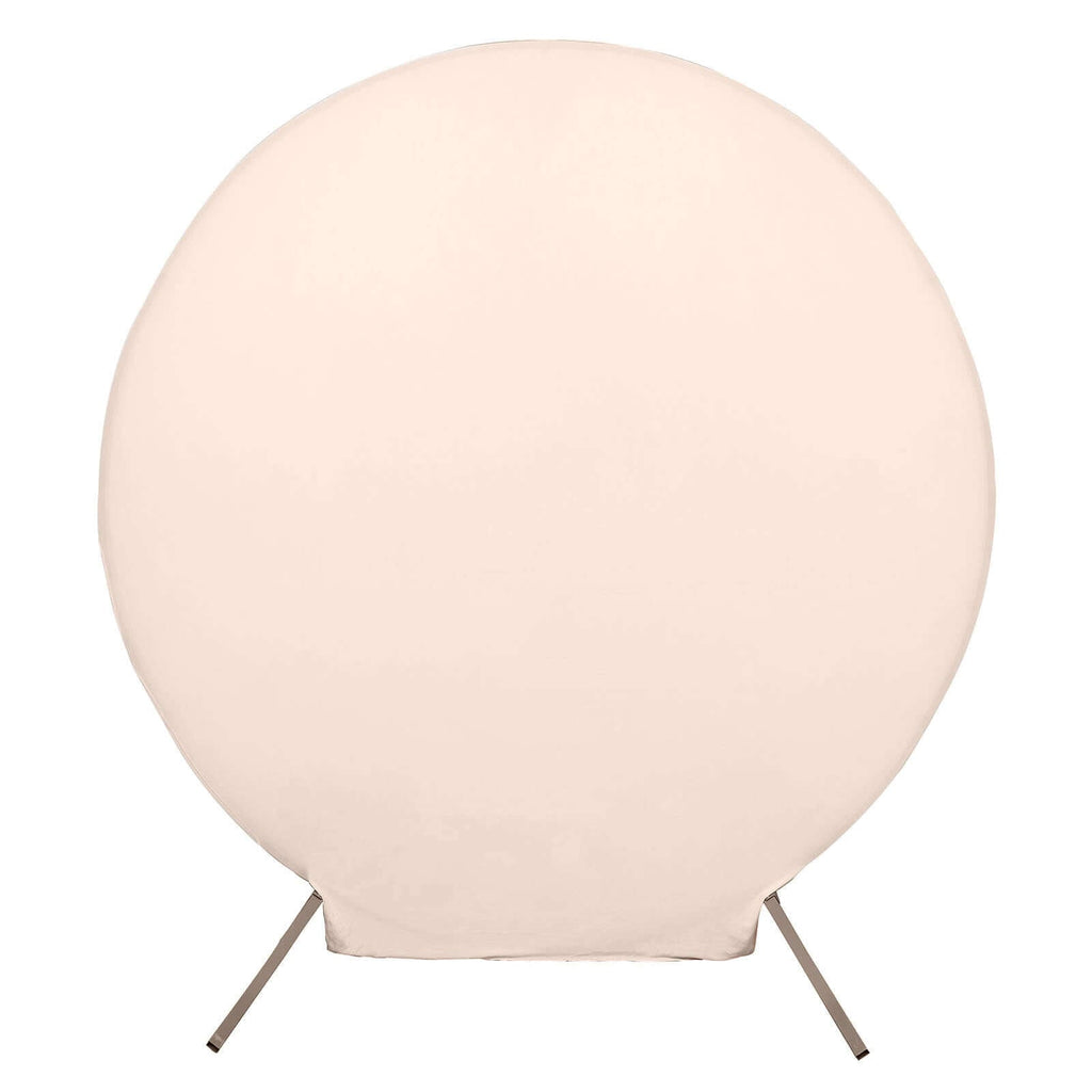 7.5ft Matte Blush Round Spandex Fit Party Backdrop Stand Cover - Bell Racket Store