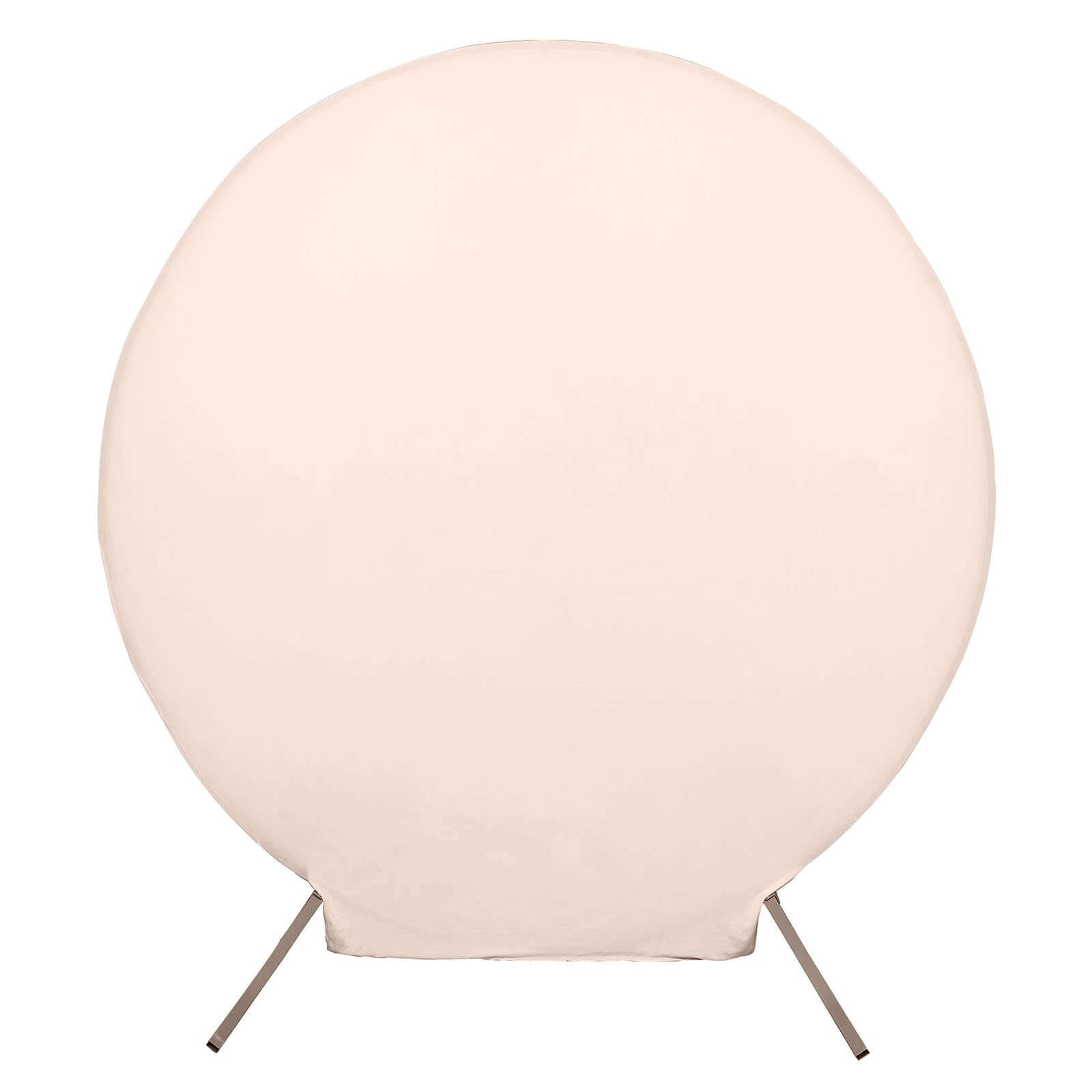 7.5ft Matte Blush Round Spandex Fit Party Backdrop Stand Cover - Bell Racket Store