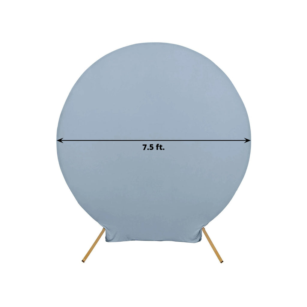 7.5ft Matte Dusty Blue Round Spandex Fit Party Backdrop Stand Cover - Bell Racket Store