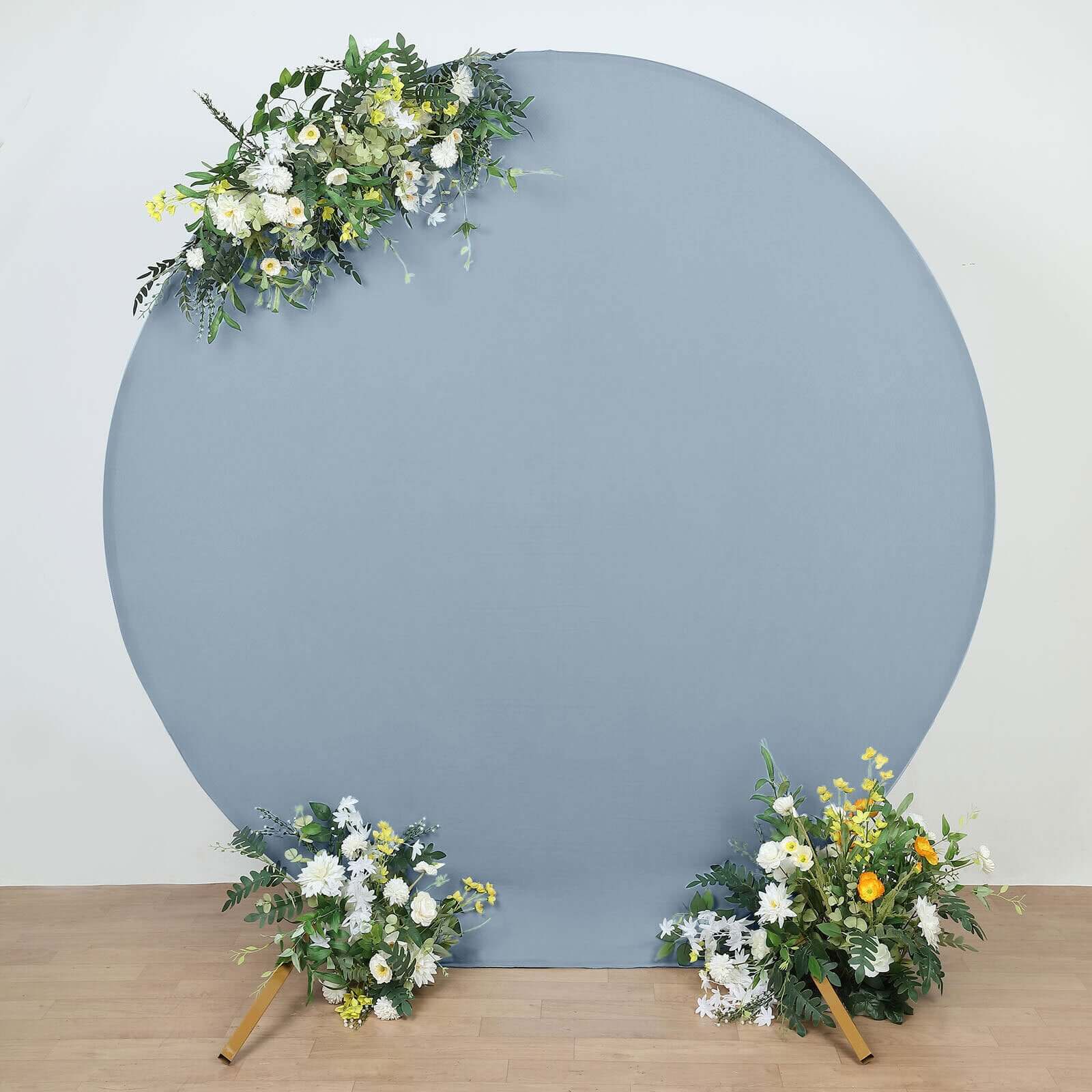 7.5ft Matte Dusty Blue Round Spandex Fit Party Backdrop Stand Cover - Bell Racket Store