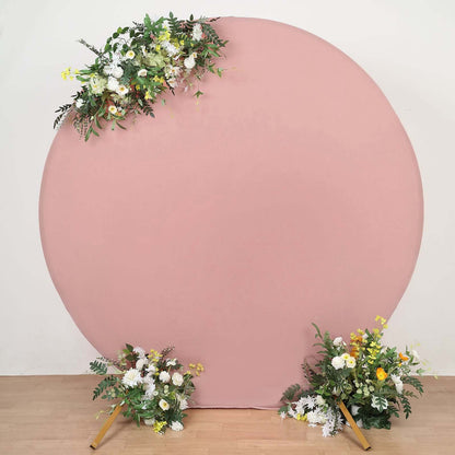 7.5ft Matte Dusty Rose Round Spandex Fit Party Backdrop Stand Cover - Bell Racket Store