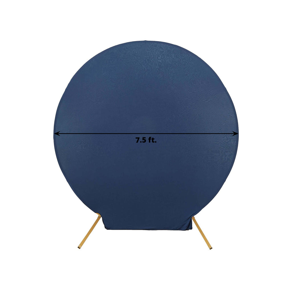 7.5ft Matte Navy Blue Round Spandex Fit Party Backdrop Stand Cover - Bell Racket Store