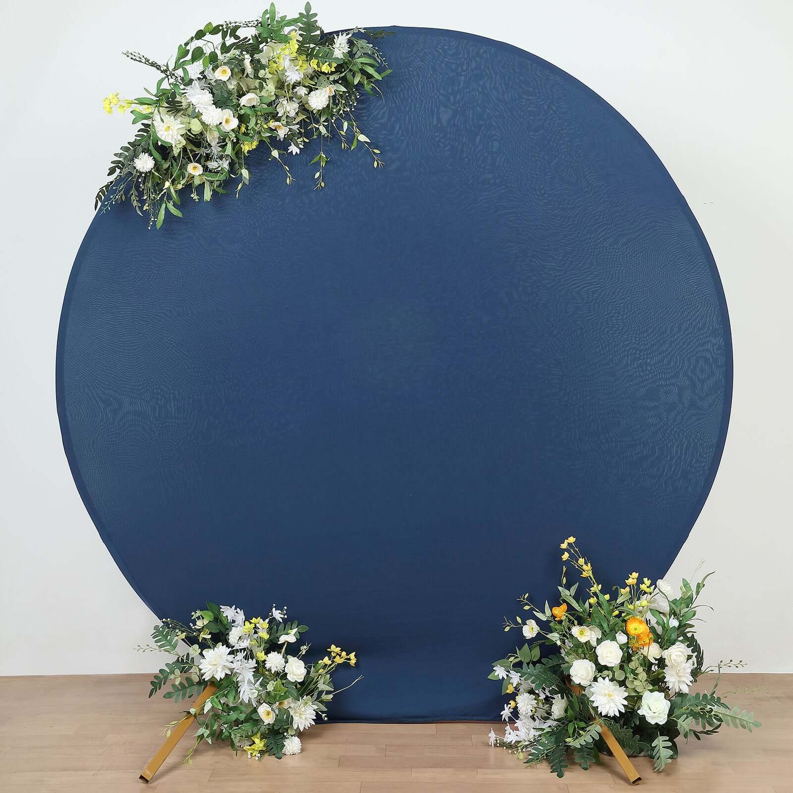 7.5ft Matte Navy Blue Round Spandex Fit Party Backdrop Stand Cover - Bell Racket Store