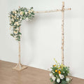 7.5ft Natural Birch Rustic Square Arbor Photography Backdrop Stand, Wooden Wedding Arch - Bell Racket Store