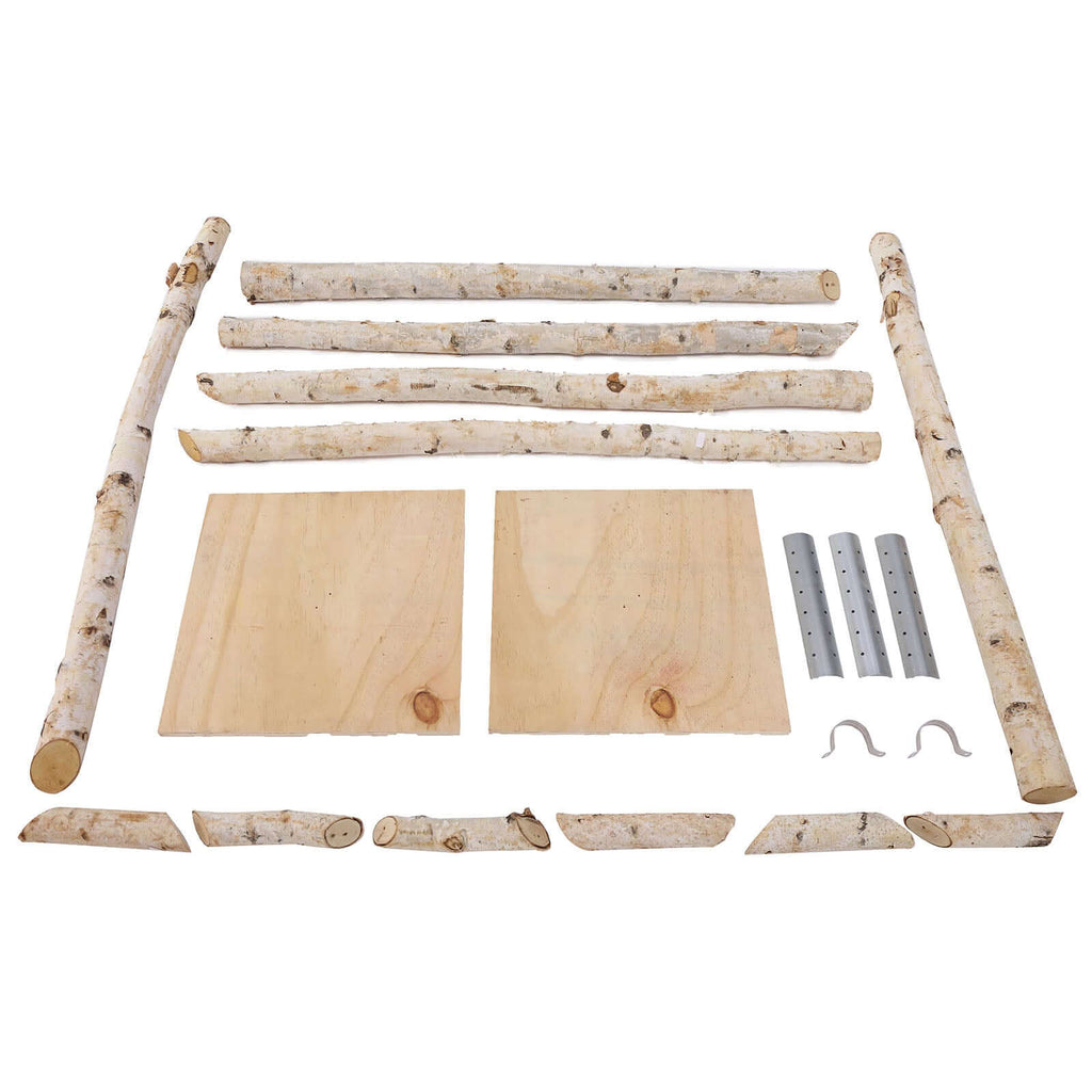 7.5ft Natural Birch Rustic Square Arbor Photography Backdrop Stand, Wooden Wedding Arch - Bell Racket Store