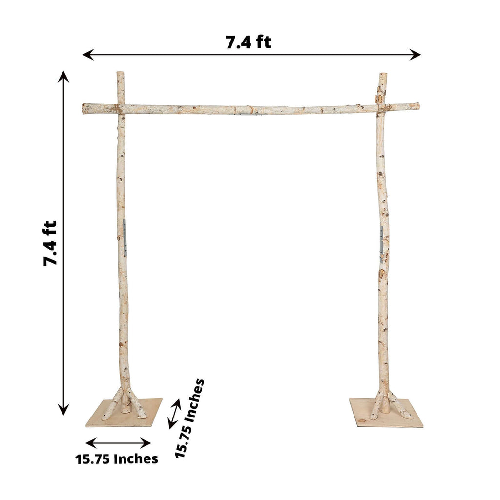 7.5ft Natural Birch Rustic Square Arbor Photography Backdrop Stand, Wooden Wedding Arch - Bell Racket Store