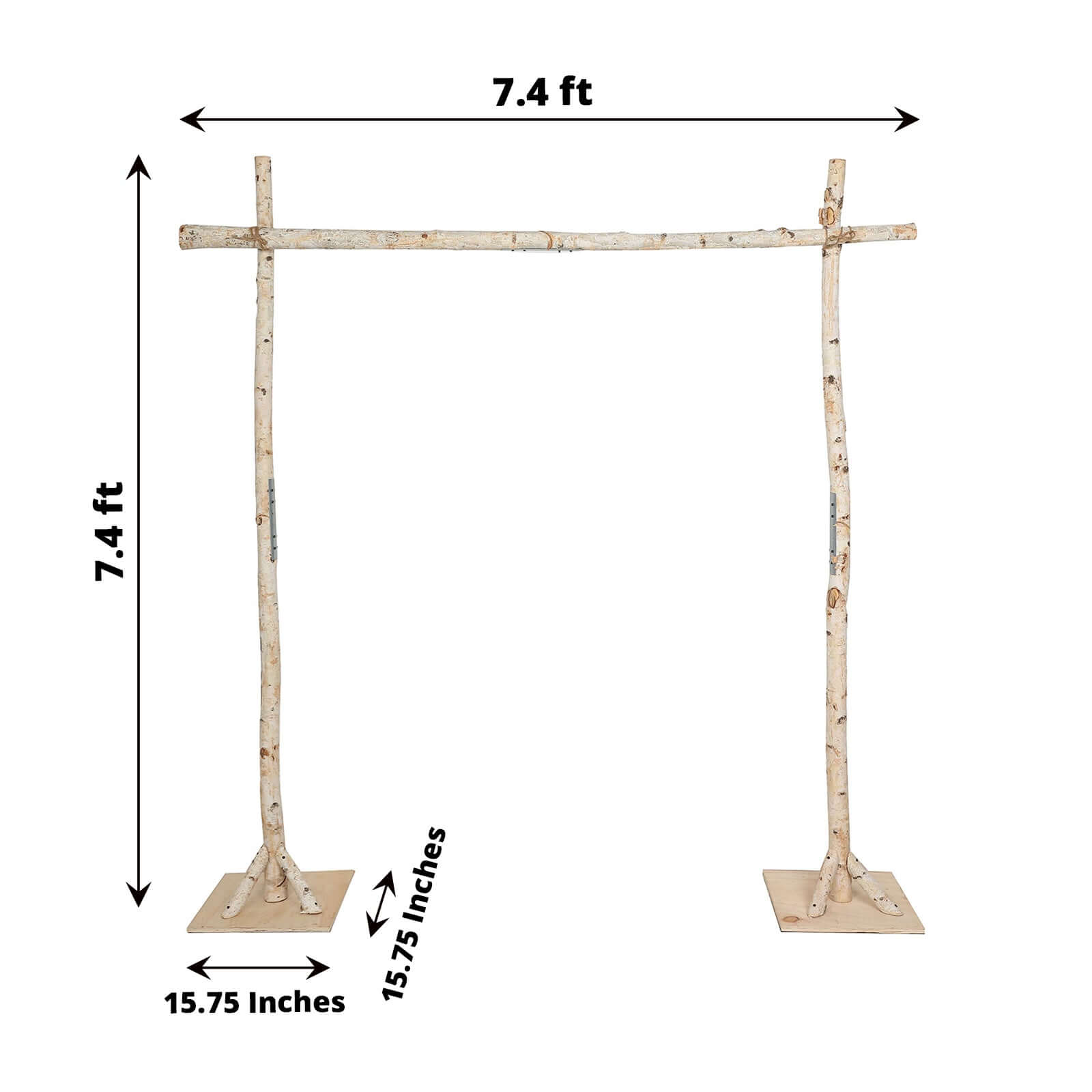 7.5ft Natural Birch Rustic Square Arbor Photography Backdrop Stand, Wooden Wedding Arch - Bell Racket Store