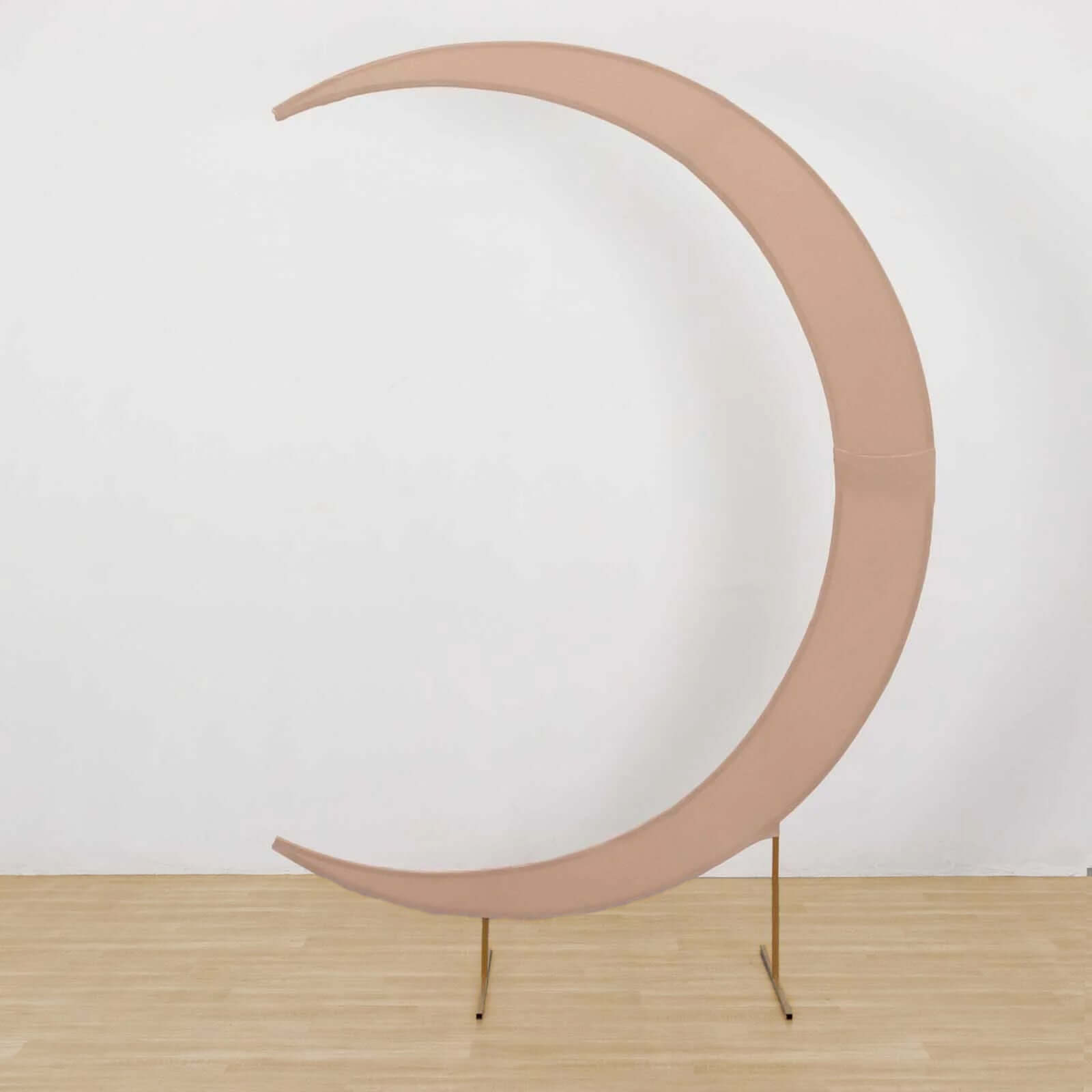 7.5ft Nude Spandex Crescent Moon Wedding Arch Cover, Custom Fitted Chiara Backdrop Stand Cover - Bell Racket Store