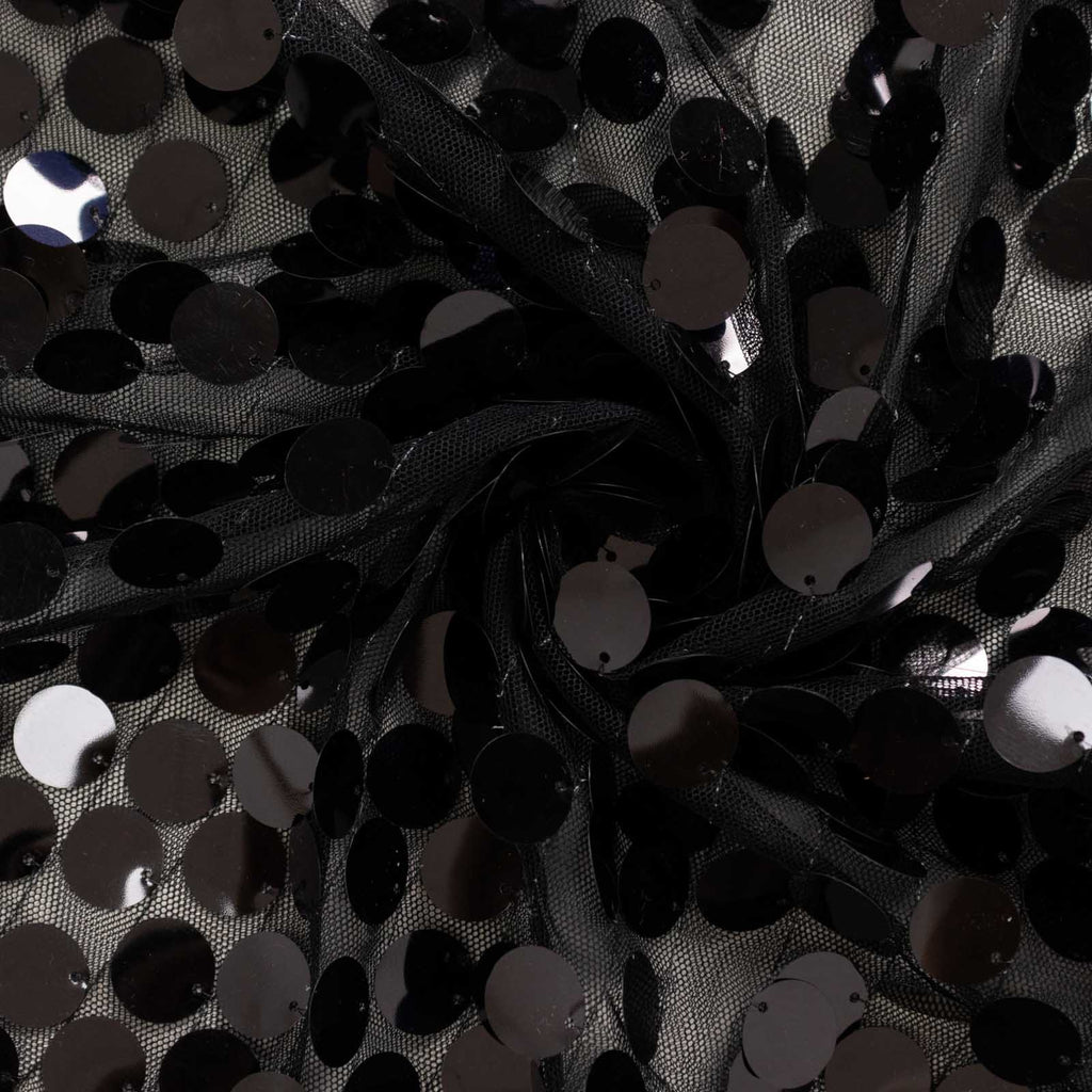 7.5ft Sparkly Black Big Payette Sequin Wedding Arch Cover for Round Backdrop Stand - Bell Racket Store