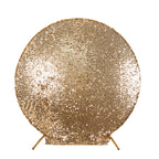 7.5ft Sparkly Gold Big Payette Sequin Wedding Arch Cover for Round Backdrop Stand - Bell Racket Store