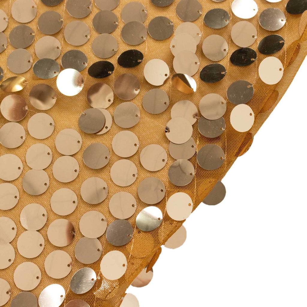 7.5ft Sparkly Gold Big Payette Sequin Wedding Arch Cover for Round Backdrop Stand - Bell Racket Store